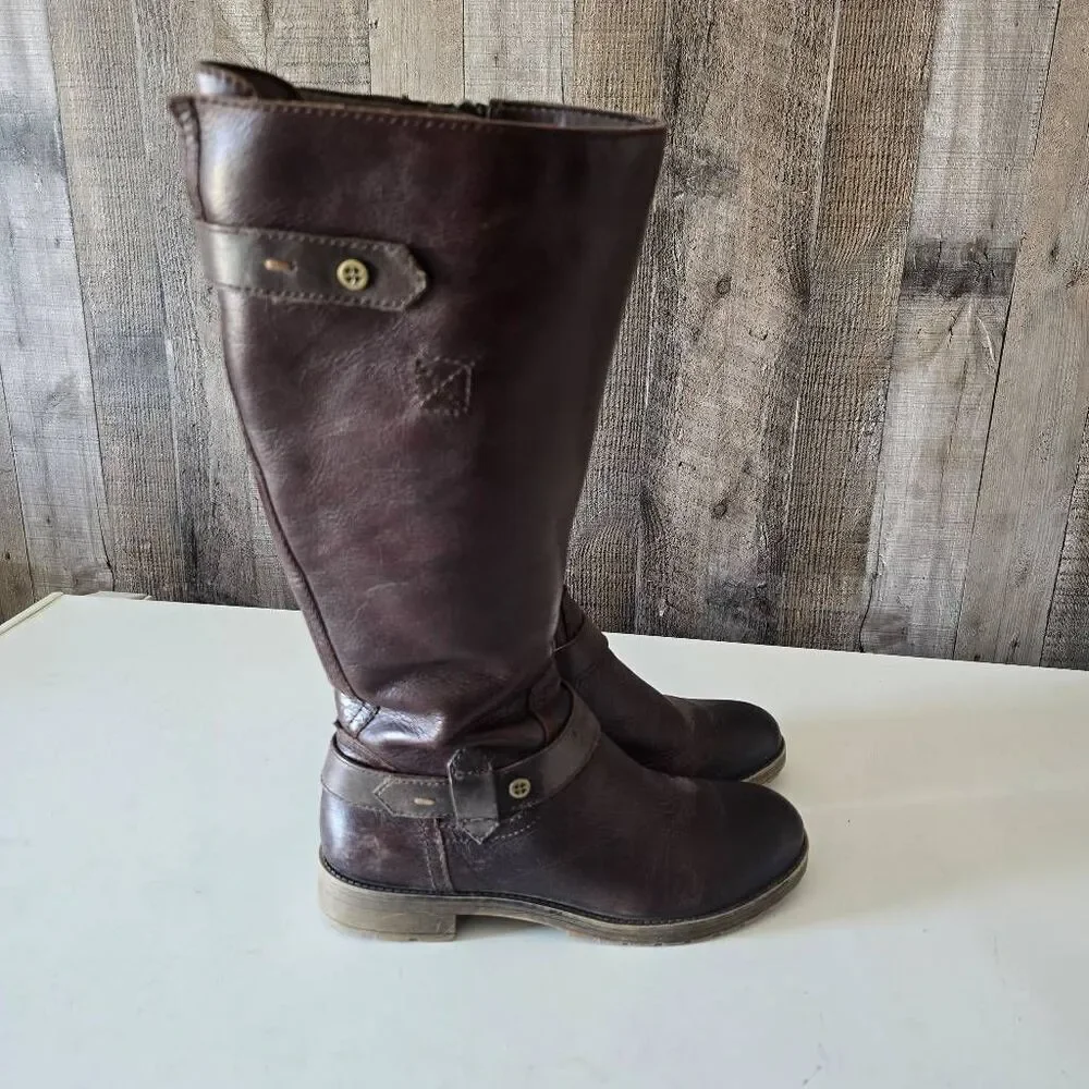 Naturalizer Tanita N5 Comfort Brown Knee High Leather Faux Fur Boots 7.5M